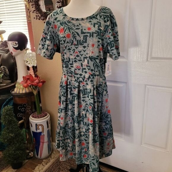 COPY - New Amelia Dress Plus Size 3X 3XL Rockabilly Retro Green Nordic Fair Isle - Picture 1 of 7